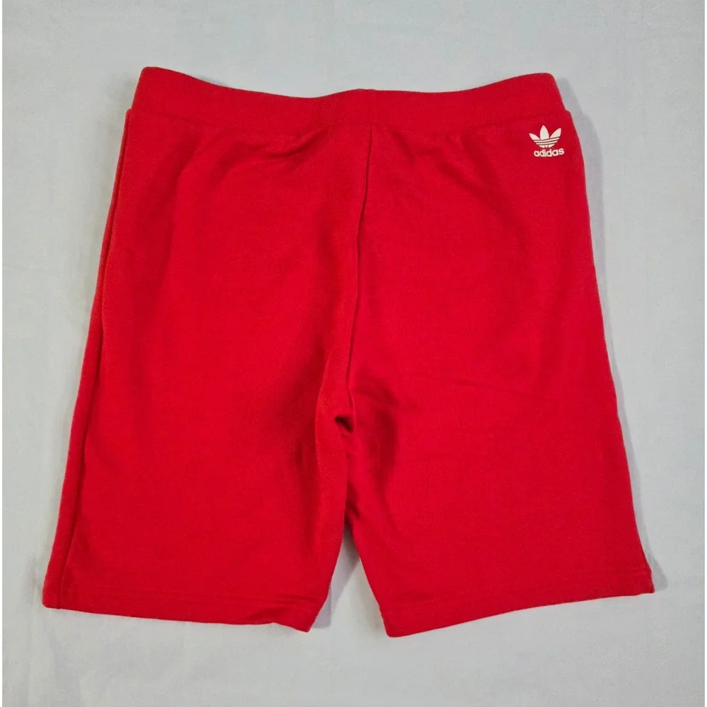 Adidas Originals Boys Red Trefoil Circle Logo Sweat Shorts Size L 13-14Y
